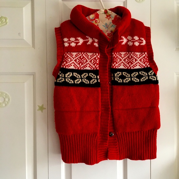 Retro Red Winter Vest - Picture 1 of 5